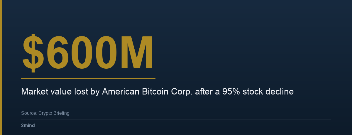 $600M — Market value lost by American Bitcoin Corp. after a 95% stock decline