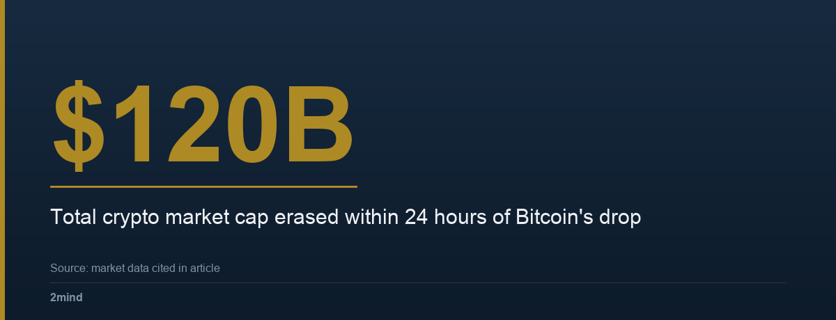 $120B — Total crypto market cap erased within 24 hours of Bitcoin's drop