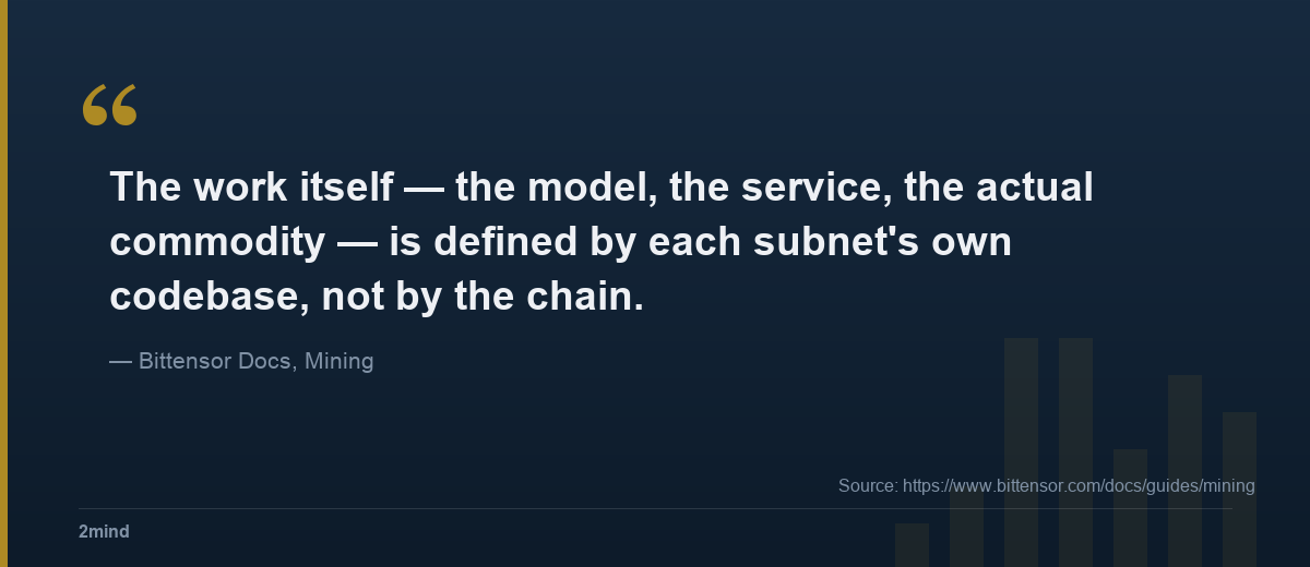 Quote from Bittensor Docs, Mining