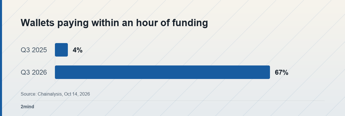 Wallets paying within an hour of funding
